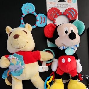 Disney Mickey Mouse and Winnie the Pooh Plush Toys